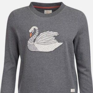 Barbour Cabin Swan Overlayer British Chic pullover sweater mid grey MSRP$225